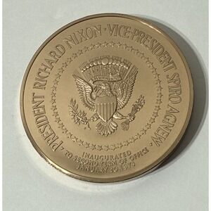 Official Richard Nixon Commemorative Medallion- 2nd Inauguration-‎ Jan. 20, 1973